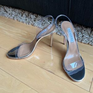 Aquazzura So Nude 105mm Plexi See-Through Sandals